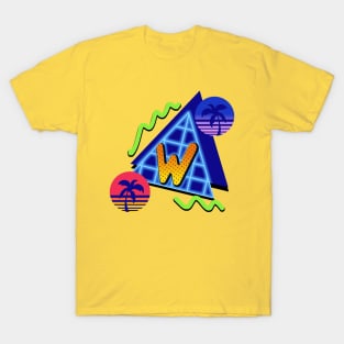 Initial Letter W - 80s Synth T-Shirt